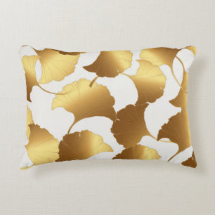 Ginkgo Gold: Luxury Vintage Design. Decorative Cushion