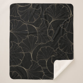 Ginkgo Gold: Luxury Vintage Design Sherpa Blanket