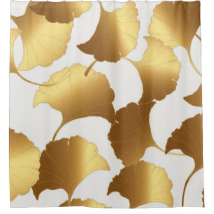 Ginkgo Gold: Luxury Vintage Design. Shower Curtain