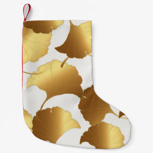Ginkgo Gold: Luxury Vintage Design. Small Christmas Stocking