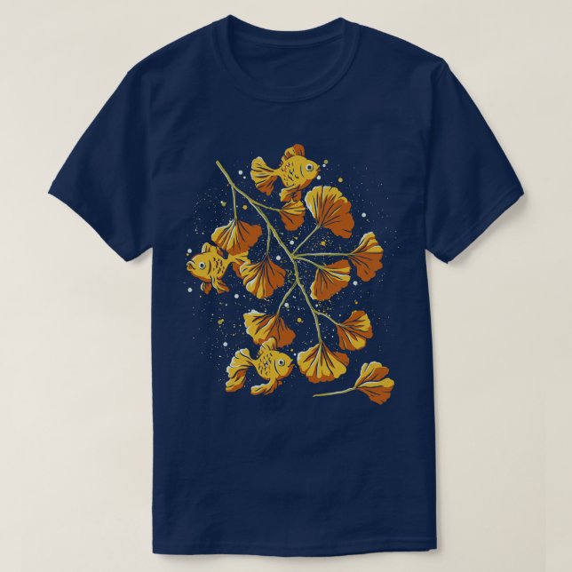 Ginkgo Golden Fish by Tobe Fonseca T-Shirt (Design Front)