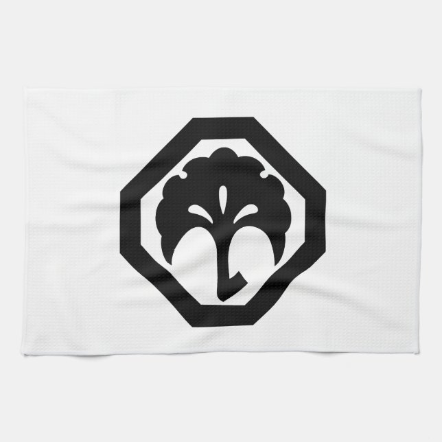 Ginkgo in corner cut tea towel (Horizontal)