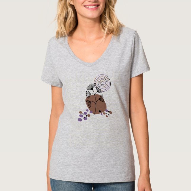 Ginkgo Leaf Abstract T-Shirt (Front)