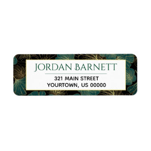 Ginkgo Leaf Asian Botanical Leaves Label