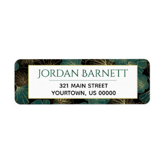 Ginkgo Leaf Asian Botanical Leaves Label