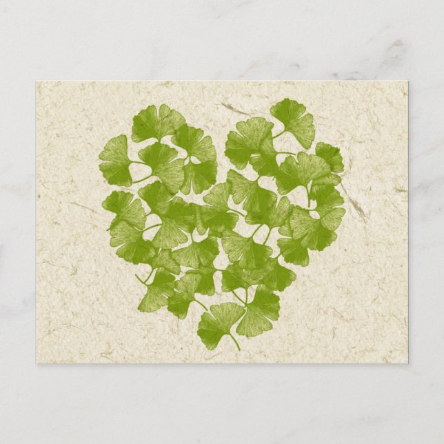 Ginkgo Leaf Heart Postcard (Front)