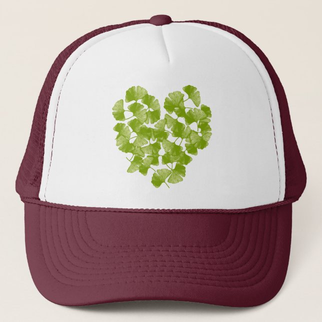Ginkgo Leaf Heart Trucker Hat (Front)