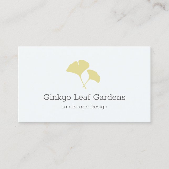  Ginkgo Leaf Landscaping Modern Business Card (Front)
