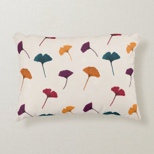 Ginkgo Leaf Pattern Watercolor Fall Autumn Colours Decorative Cushion