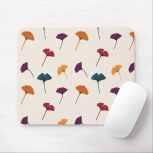Ginkgo Leaf Pattern Watercolor Fall Autumn Colours Mouse Mat