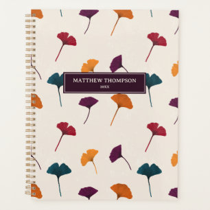 Ginkgo Leaf Pattern Watercolor Fall Autumn Colours Planner