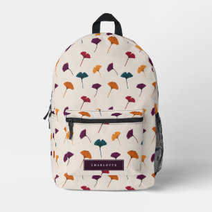 Ginkgo Leaf Pattern Watercolor Fall Autumn Colours Printed Backpack