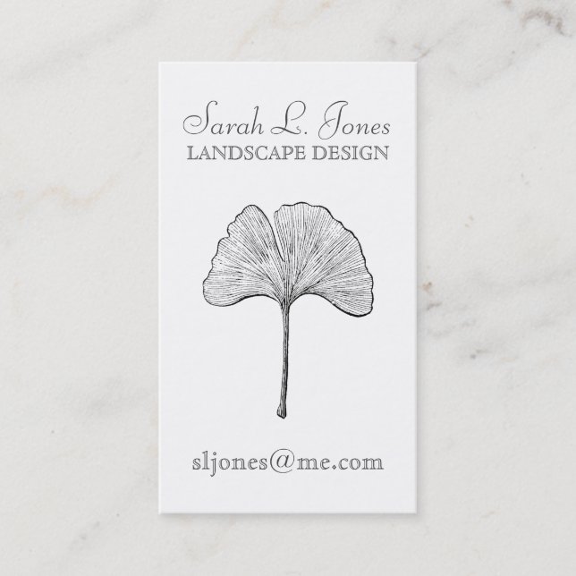 Ginkgo Leaf Simple Elegant Natural Business Card (Front)