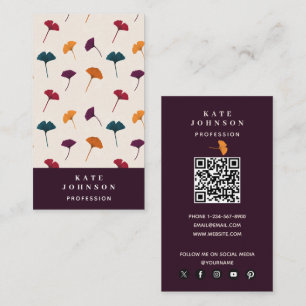 Ginkgo Leaf Watercolor Fall Autumn Colours Business Card
