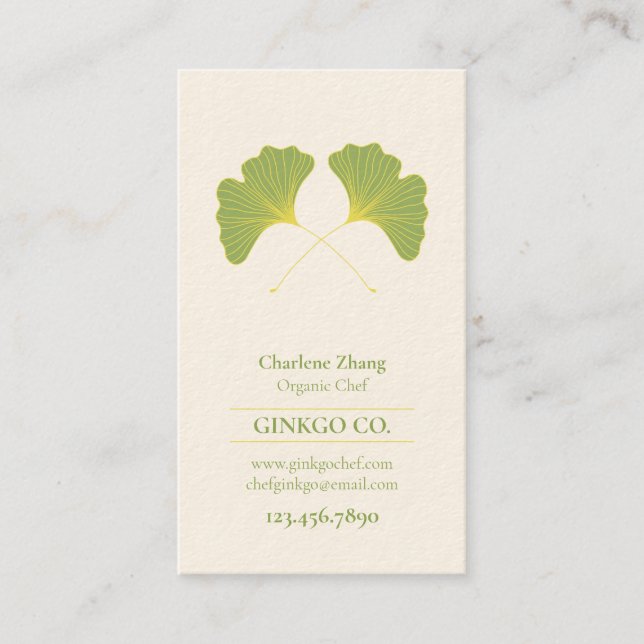Ginkgo Leaves 2 Business Card (Front)