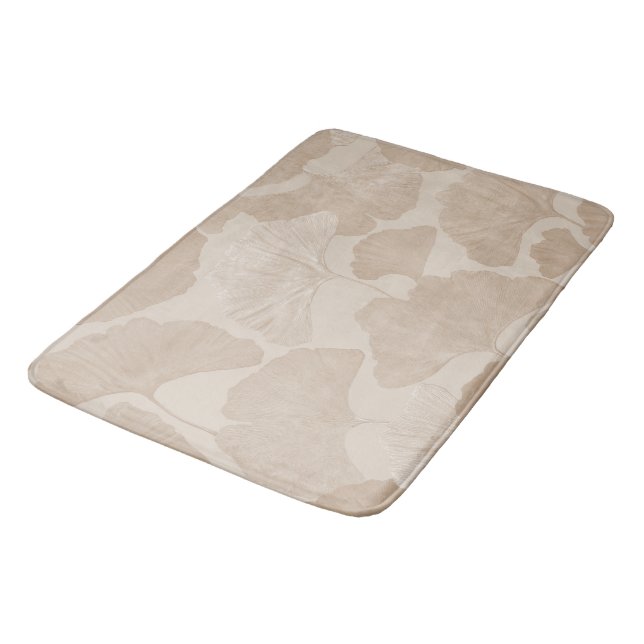 Ginkgo Leaves Beige Dream 2 Bath Mat (Angled)
