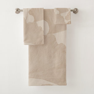 Ginkgo Leaves Beige Dream 2 Bath Towel Set