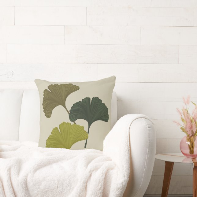 Ginkgo Leaves Customisable Background Colours  Cushion (Couch)