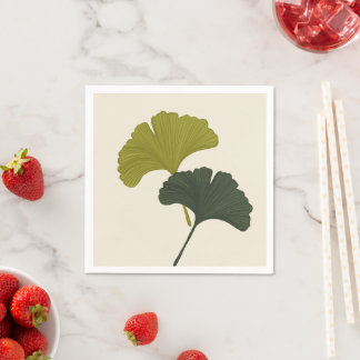 Ginkgo Leaves Customisable Background Colours Napkin