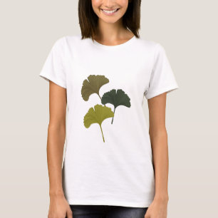 Ginkgo Leaves Customisable Background Colours  T-Shirt