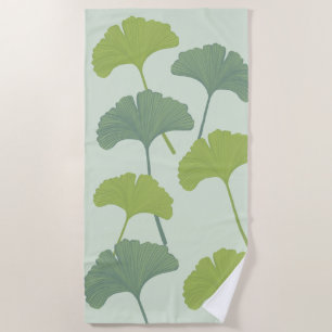 Ginkgo Leaves Customizable Background Colors Beach Towel