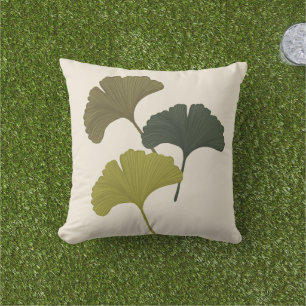 Ginkgo Leaves Customizable Background Colors  Cushion