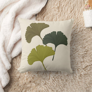 Ginkgo Leaves Customizable Background Colors Cushion