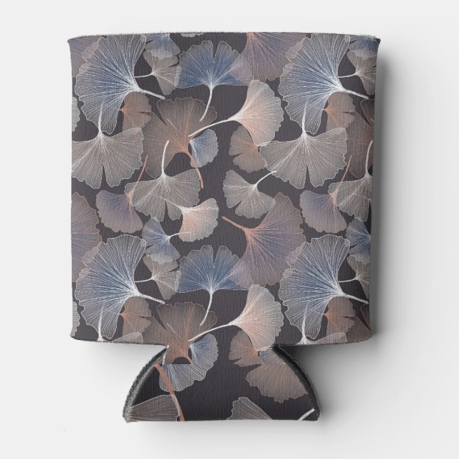 Ginkgo leaves: elegant natural pattern. can cooler (Front)