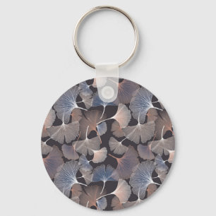 Ginkgo leaves: elegant natural pattern. key ring