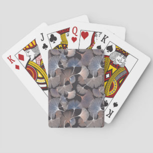 Ginkgo leaves: elegant natural pattern. playing cards