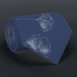 Ginkgo Leaves Falling Pattern Elegant Navy Blue Tie<br><div class="desc">Ginkgo Leaves Falling Pattern Elegant Navy Blue Ties.</div>