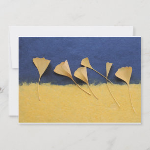 ginkgo leaves on handmade paper 5x7 invitation
