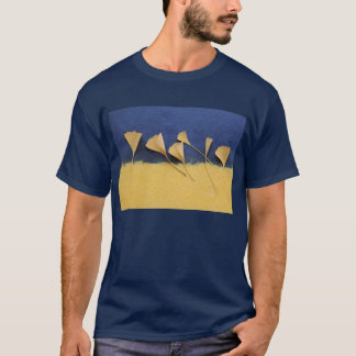 ginkgo leaves on handmade paper dark t-shirt