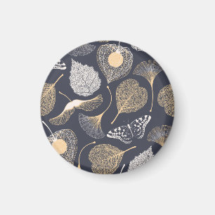Ginkgo Leaves: Seamless Floral Elegance. Magnet