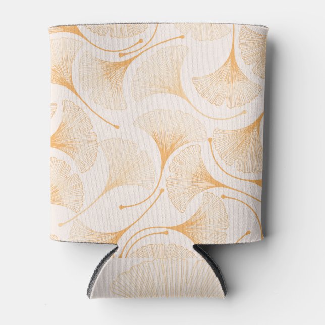 Ginkgo Leaves: Seamless Floral Pattern. Can Cooler (Front)