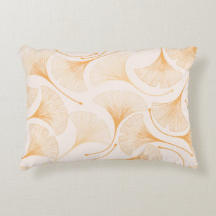 Ginkgo Leaves: Seamless Floral Pattern. Decorative Cushion