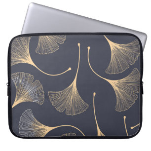 Ginkgo Leaves Seamless Floral Pattern Laptop Sleeve