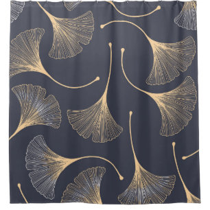 Ginkgo Leaves Seamless Floral Pattern Shower Curtain
