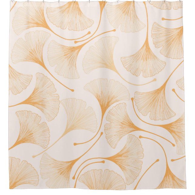 Ginkgo Leaves: Seamless Floral Pattern. Shower Curtain (Front)