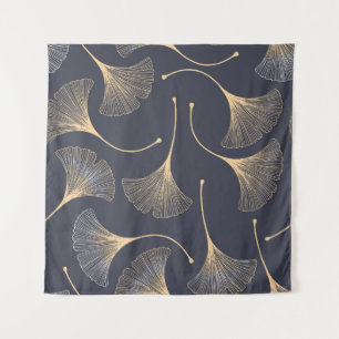 Ginkgo Leaves Seamless Floral Pattern Tapestry