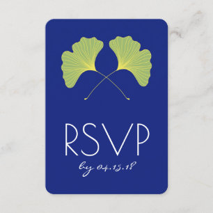 Ginkgo Leaves Spring Green RSVP Card