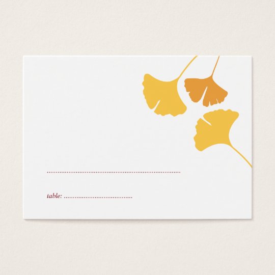 Ginkgo leaves wedding escort seating place card