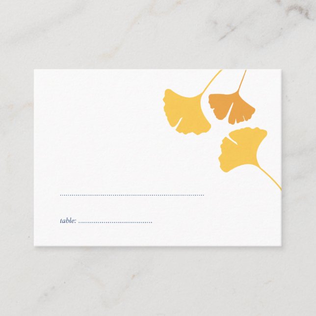 Ginkgo leaves wedding escort seating place card (Front)