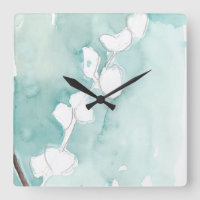 Ginkgo on Dusty Teal - White