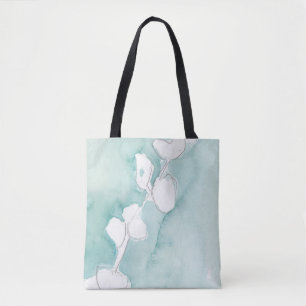 Ginkgo on Dusty Teal - White Tote Bag