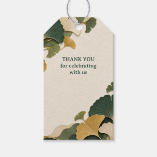 Ginkgo Paper Green Botanical Wedding Favour Gift Tags
