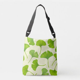 Ginkgo pattern on off white crossbody bag
