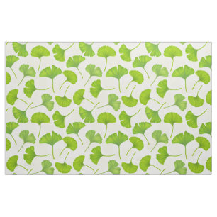 Ginkgo pattern on off white fabric