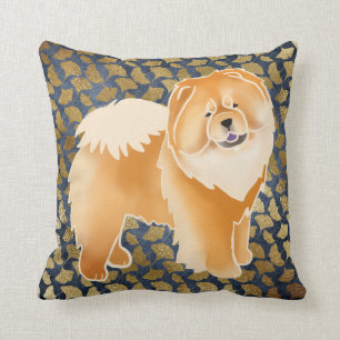 GINKGO red chow pillow -choose fabric and size