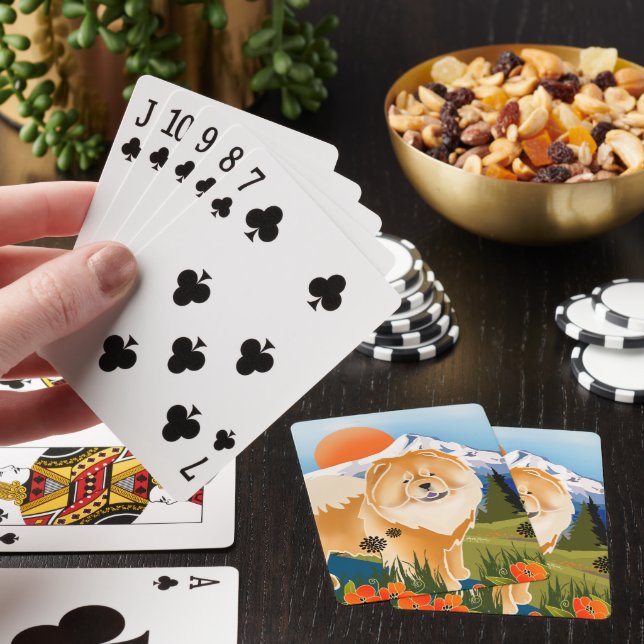 GINKGO the Chow by Mt. Hood  RED Playing Cards (In Situ)